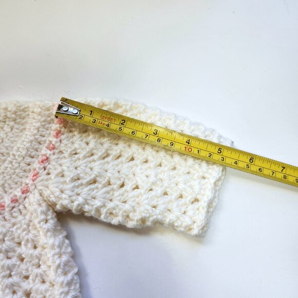 Hand Knit Baby Girl Toddler Clothes Lot Dress Cardigan Blanket Toy Fits 25" Doll - Picture 5 of 16